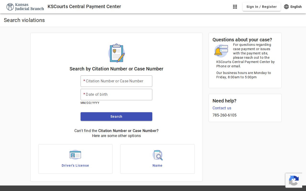 Payment search fields distinguished from Haskell County civil docket search