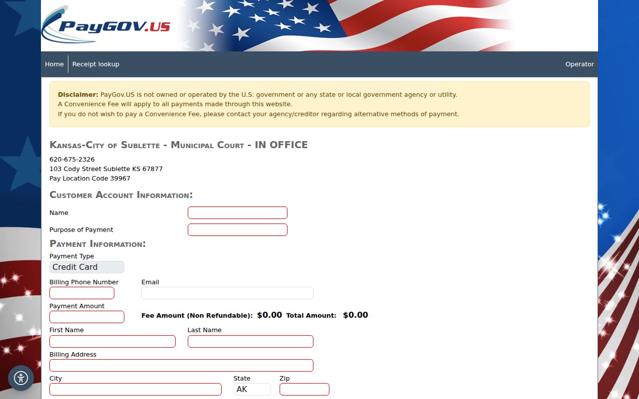 Sublette payment form separate from Haskell County criminal docket search