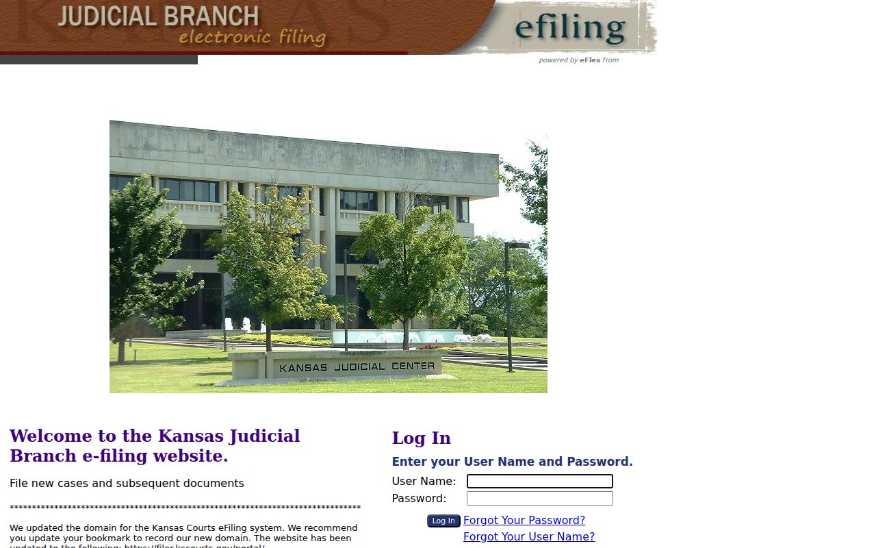 Kansas eFlex filing login distinct from Haskell County court docket search